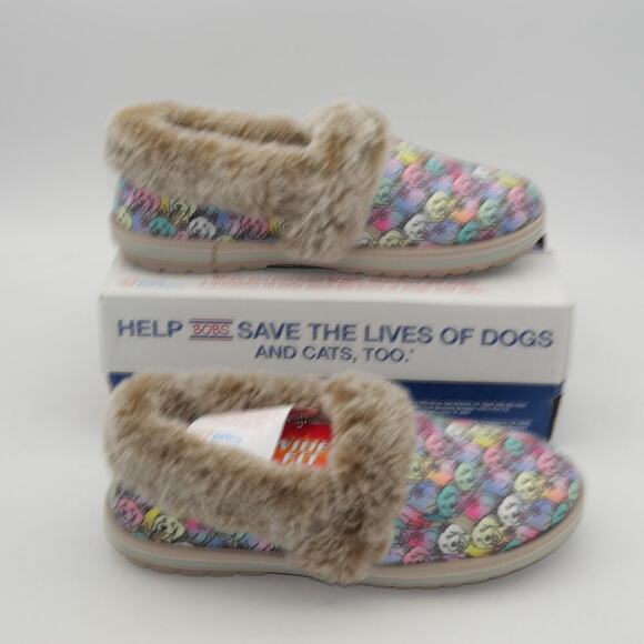 NEW Skechers Bobs Too Cozy Doodles Dogs Slippers Indoor Outdoor Women's 6 Wide - Picture 4 of 8